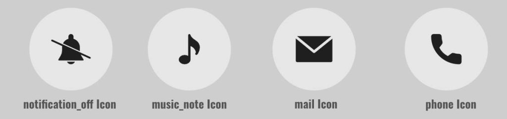 Gambar contoh penggunaan icon