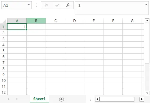 Isi A1 dengan angka 1 dan lakukan fill untuk menyalin ke A1:A10 di Excel