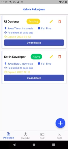 Tangkapan layar portofolio pembuatan website dan aplikasi, dengan nama project BEGAWE MOBILE yang pernah dibuat oleh PT Nextgen Inovasi Indonesia