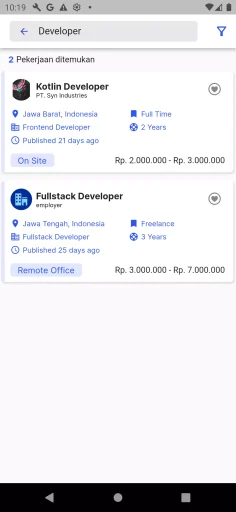 Tangkapan layar portofolio pembuatan website dan aplikasi, dengan nama project BEGAWE MOBILE yang pernah dibuat oleh PT Nextgen Inovasi Indonesia