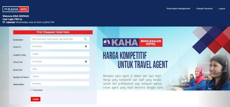 Tangkapan layar portofolio pembuatan website dan aplikasi, dengan nama project KAHA ON V4 yang pernah dibuat oleh PT Nextgen Inovasi Indonesia