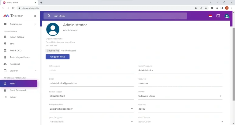 Tangkapan layar portofolio pembuatan website dan aplikasi, dengan nama project RISET KELAPA NON STANDAR yang pernah dibuat oleh PT Nextgen Inovasi Indonesia