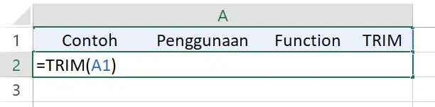 Contoh penggunaan fungsi TRIM untuk membersihkan data di Excel