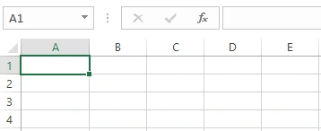 Hasil setelah menghapus isi sel di Excel dengan tombol Delete