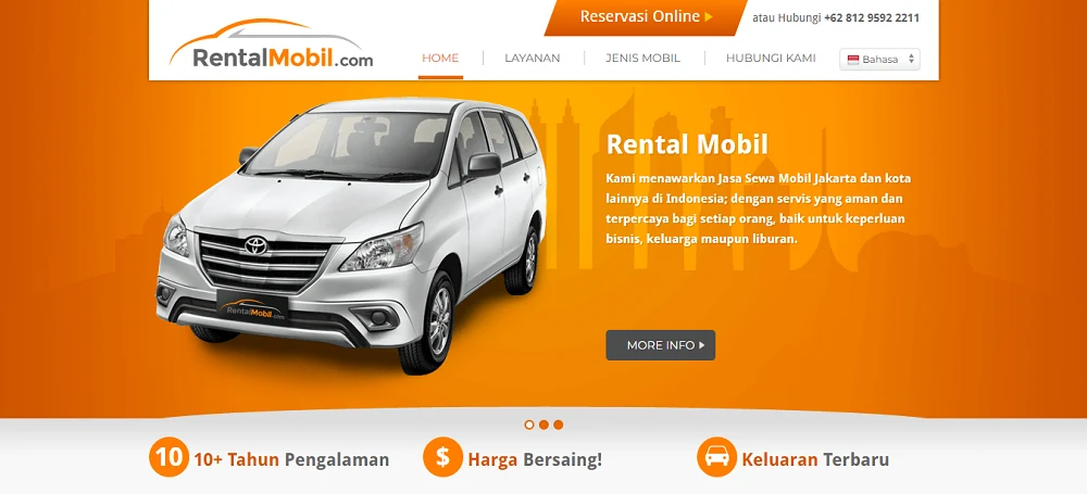 contoh website rental mobil RentalMobil.com