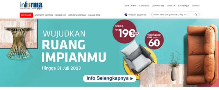 Halaman Utama website Informa