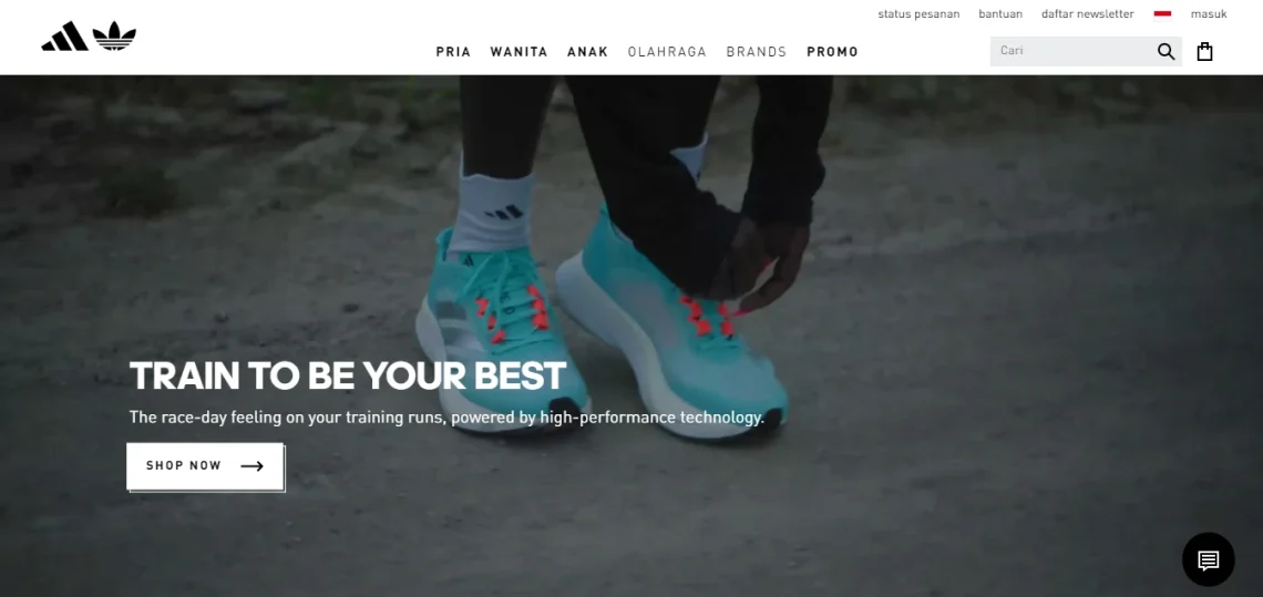 Halaman landing page adidas