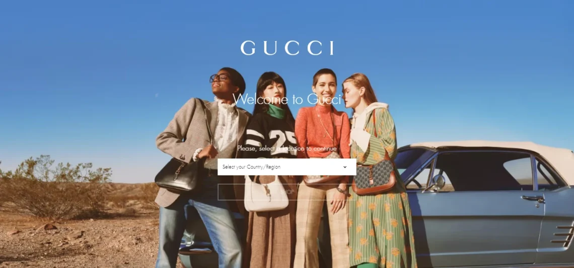 Halaman landing page gucci