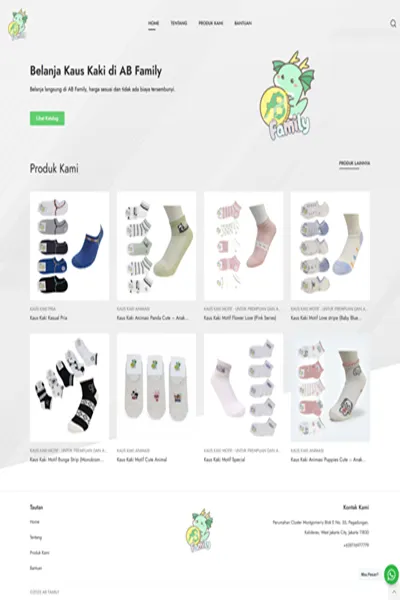 Tangkapan layar website company profile dengan domain abfamilyofficial.com yang pernah dibuat oleh PT Nextgen Inovasi Indonesia