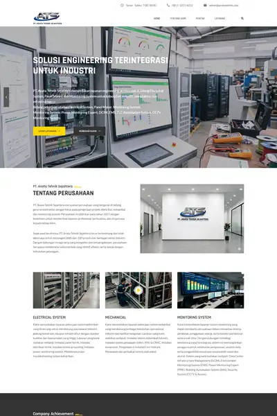 Tangkapan layar website company profile basic dengan domain anatatehnik.com yang pernah dibuat oleh PT Nextgen Inovasi Indonesia.