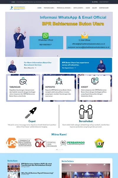 Tangkapan layar website company profile medium dengan domain bprbahteramasbutonutara.co.id yang pernah dibuat oleh PT Nextgen Inovasi Indonesia