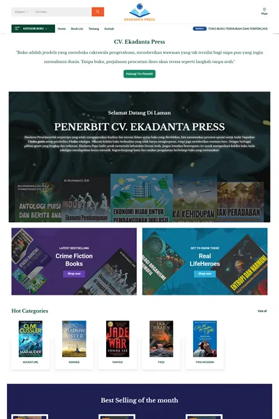 Tangkapan layar website company profile dengan domain ekadantapress.com yang pernah dibuat oleh PT Nextgen Inovasi Indonesia