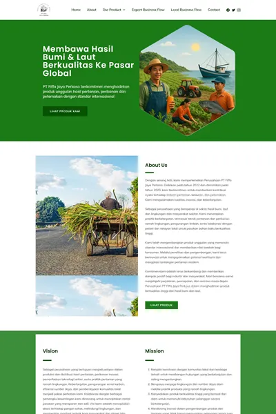 Tangkapan layar website company profile basic dengan domain freshfoodfrozen.com yang pernah dibuat oleh PT Nextgen Inovasi Indonesia