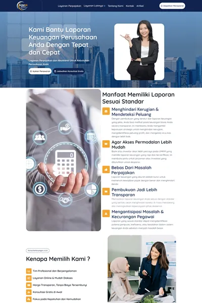 Tangkapan layar website company profile medium dengan domain konsultankeuangan.co.id yang pernah dibuat oleh PT Nextgen Inovasi Indonesia