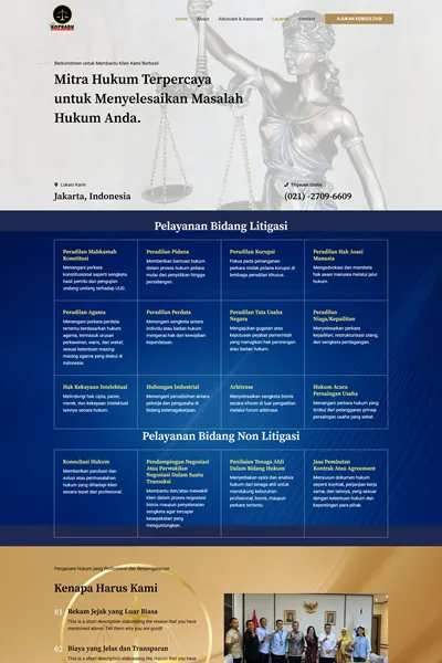 Tangkapan layar website company profile medium dengan domain koprabulaw.com yang pernah dibuat oleh PT Nextgen Inovasi Indonesia