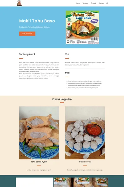 Tangkapan layar website company profile basic dengan domain makilfood.com yang pernah dibuat oleh PT Nextgen Inovasi Indonesia
