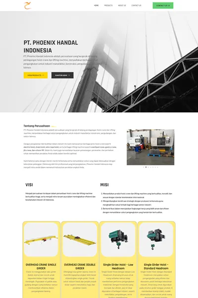 Tangkapan layar website company profile medium dengan domain phoenix-hi.com yang pernah dibuat oleh PT Nextgen Inovasi Indonesia