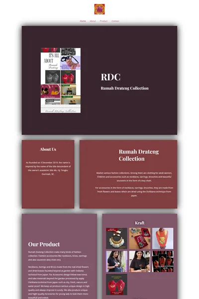 Tangkapan layar website company profile basic dengan domain rumahdratengcollection.com yang pernah dibuat oleh PT Nextgen Inovasi Indonesia