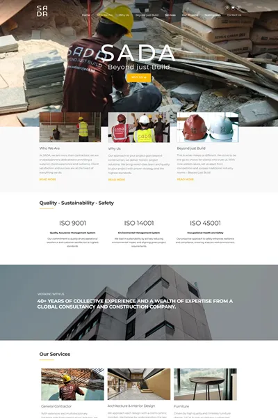 Tangkapan layar website company profile medium dengan domain sadaproject.id yang pernah dibuat oleh PT Nextgen Inovasi Indonesia