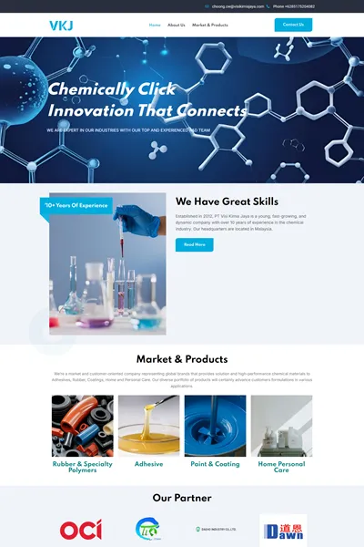 Tangkapan layar website company profile pro dengan domain visikimiajaya.com yang pernah dibuat oleh PT Nextgen Inovasi Indonesia