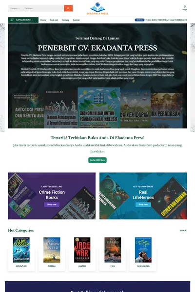 Tangkapan layar website marketplace dengan domain ekadantapress.com yang pernah dibuat oleh PT Nextgen Inovasi Indonesia