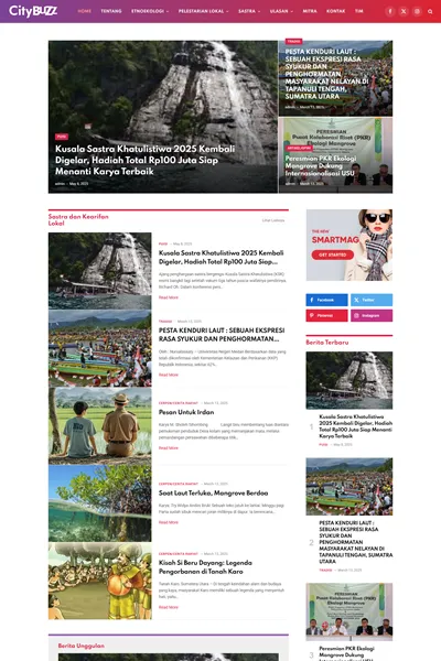 Tangkapan layar website company profile dengan domain ekosastra.com yang pernah dibuat oleh PT Nextgen Inovasi Indonesia