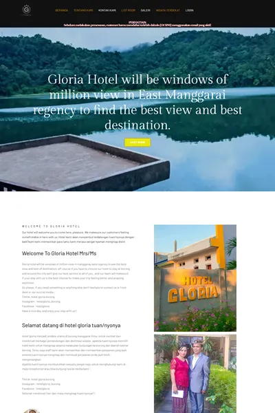 Tangkapan layar website marketplace dengan domain hotelgloriaborong.com yang pernah dibuat oleh PT Nextgen Inovasi Indonesia