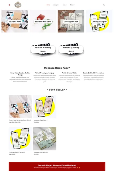 Tangkapan layar website marketplace dengan domain rengganissouvenir.com yang pernah dibuat oleh PT Nextgen Inovasi Indonesia