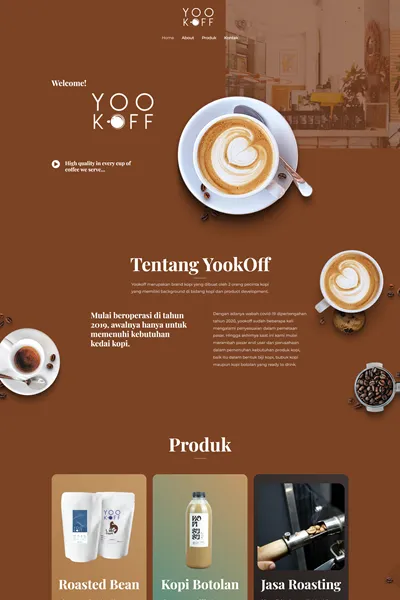 Tangkapan layar website company profile basic dengan domain yookoff.com yang pernah dibuat oleh PT Nextgen Inovasi Indonesia.