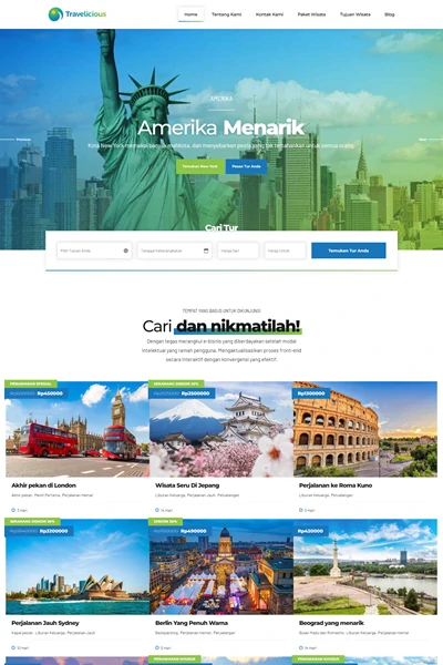 Tangkapan layar website travel dengan domain licioustravel.com yang pernah dibuat oleh PT Nextgen Inovasi Indonesia