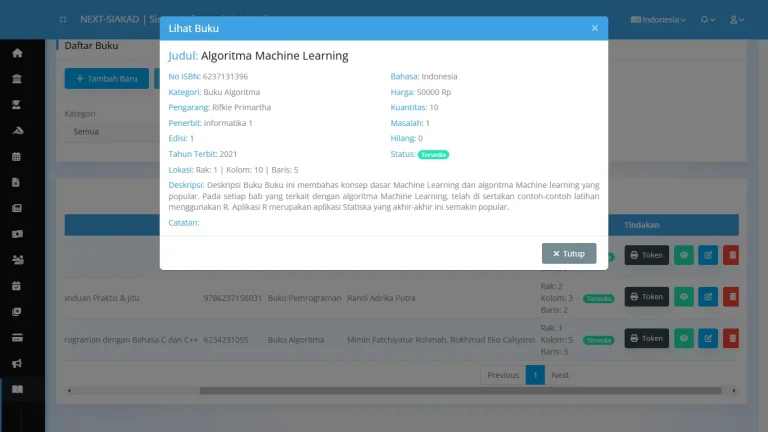 NEXT-SIAKAD - Sistem Informasi Akademik Detil Buku
