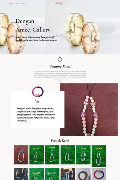 Tangkapan layar website company profile basic dengan domain aimabakery.com yang pernah dibuat oleh PT Nextgen Inovasi Indonesia